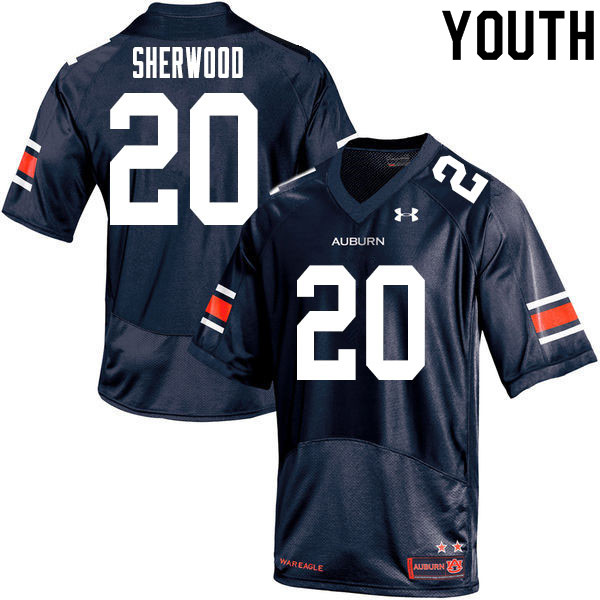 Youth #20 Jamien Sherwood Auburn Tigers College Football Jerseys Sale-Navy